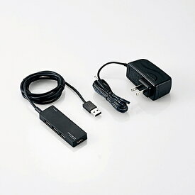 USBハブ エレコム 電源付き U2H-AN4SBK USB2.0ハブ ACアダプタ付 ブラック