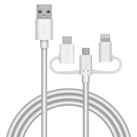 エレコム MPA-AMBLCAD12WH 3in1 充電ケーブル (ライトニング/Type-C/micro USB) 1.2m MFi認証 iPhone/iPa…