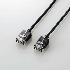 �G���R�� LD-GPASS/BK2 LAN�P�[�u�� 2.0m CAT6A���� 10GBASE-T�Ή� ���g���ш�500MHz �X�[�p�[�X�������a3.0mm �V���[�g�R�l�N�^�[ �u���b�N
