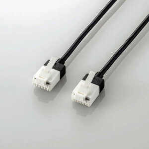 �G���R�� LD-GPASST/BK10 LAN�P�[�u�� 1.0m CAT6A���� 10GBASE-T�Ή� ���g���ш�500MHz �X�[�p�[�X�������a3.0mm �ܐ܂�h�~ �u���b�N