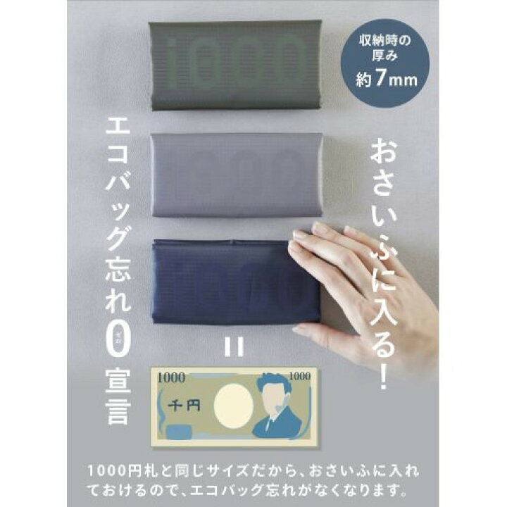 楽天市場】シービージャパン おさいふに入るエコバッグ iecoグレー  