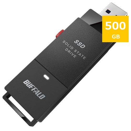 店頭受取可能 BUFFALO SSD-PUT500U3-BKC 500GB 外付けSSD 【65%OFF!】 激安特価 黒色