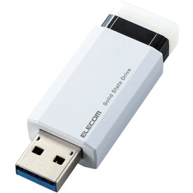 エレコム ESD-EPK0500GWH 外付けSSD ノック式 USB3.2(Gen2)対応 500GB ホワイト