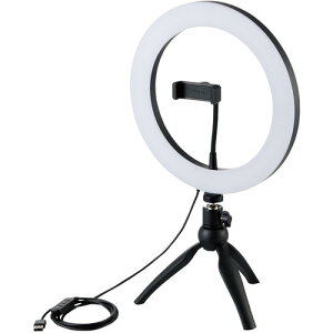 �G���R�� DE-L03BK LED�����O���C�g 26cm �~�j�O�r�X�^���h�t�� 3�F���[�h 10�i�K���� USB���d �u���b�N