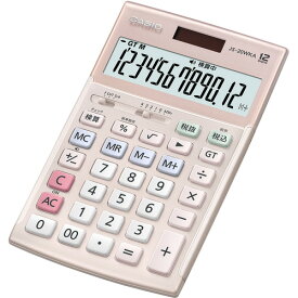 カシオ計算機 JS20WKAPKN 本格実務電卓(ジャストタイプ) ピンク