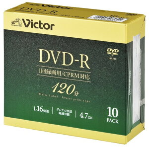Victor VHR12JP10J5 �r�f�I�p 16�{�� DVD-R 10���p�b�N 4.7GB 120��