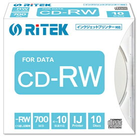 【～4/17までエントリーでポイント最大11倍】RiTEK CD-RW700.PW10P A データ用CD-RW 700MB 10枚スリムケース ホワイト