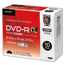 磁気研究所 HDDR21JCP10SC HIDISC DVD-R DL 8倍速対応 8.5GB 1回 CPRM対応 録画用 インクジェットプリンタ対応10枚　スリムケース入り
