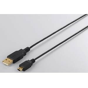 USB2.0�P�[�u�� (A to miniB) �X�����^�C�v 1.5m �u���b�N