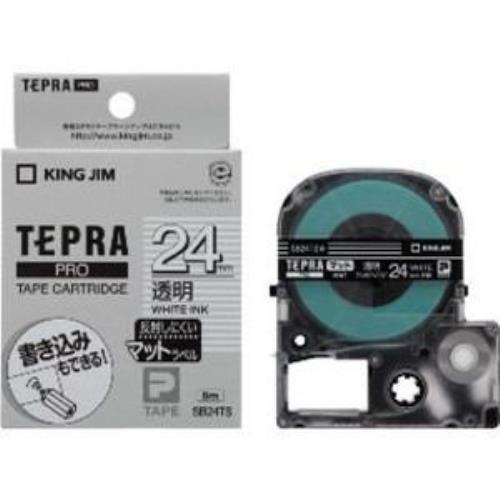 テプラPROテープカートリッジ 透明 白文字 24mm