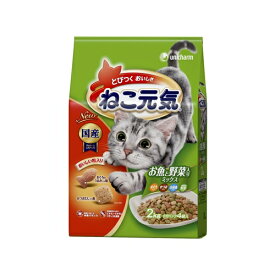 ユニ・チャーム ねこ元気おいしさバランス全猫用　お魚と野菜入りミックス　かつお・白身魚入り 2．0kg