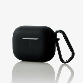 エレコム AVA-AP2SCBK AirPods Pro用カラビナ付きシリコンケース ブラック