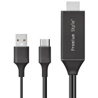 PGA PG-UCTV2MBK USB-Cコネクタ HDMIミラーリングケーブル Premium Style 2m ブラック