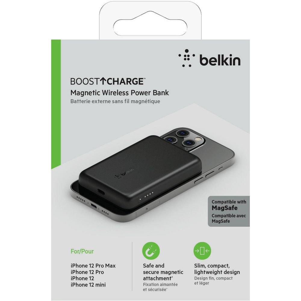 安い 激安 プチプラ 高品質Belkin ベルキン MagSafe対応 磁気ワイヤレスモバイルバッテリー 2500mAh (ブラック) BPD002BTBK