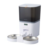 エレコム PET-AF02WH 自動給餌器 6L 録音可 タイマー式 1日6食 電池/コンセント2WAY給電 餌詰まり通知 ド…