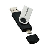 エレコム MF-TPC3128GBK USBメモリ 128GB USB3.2(Gen1) キャップ式 ストラップホール付 セキュリティ機能…