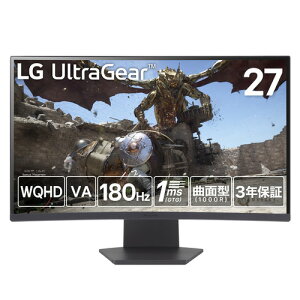 LGGNgjNX 27GS60QC-B tbV[g180HzΉ 27^WQHDȖʌ^j^[ VApl mOA LG UltraGear ubN