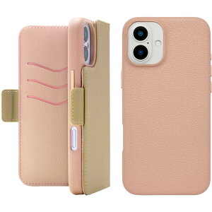 ���j�P�[�X 2Way Mag Flip Case for iPhone 16 Plus (beige) UNI-CSDIP24L-2MFBE