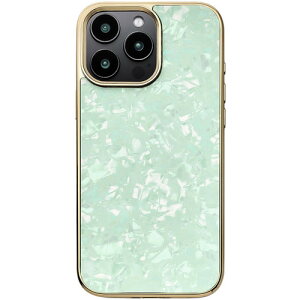 ���j�P�[�X Glass Shell Case for iPhone 16 Pro Max (mint) UNI-CSIP24LP-0GSMT