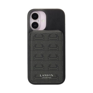 LANVIN COLLECTION LCBLKWPCWIP2461 Wrap Case with MagSafe Card Wallet for iPhone16 Black