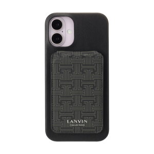 LANVIN COLLECTION LCBLKWPCWIP2467 Wrap Case with MagSafe Card Wallet for iPhone16 Plus Black