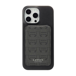 LANVIN COLLECTION LCBLKWPCWIP2469 Wrap Case with MagSafe Card Wallet for iPhone16 Pro MAX Black