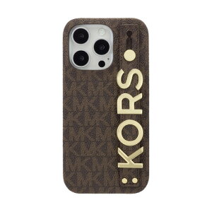 MICHAEL KORS MKSRBRWWPIP2463P Slim Wrap Case Stand & Ring for iPhone16 Pro Brown