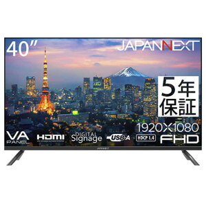JAPANNEXT JN-V40TFHD-U-H5 40^tHDtj^[ VApl̗p XeIXs[J[ 5Nۏ؃f