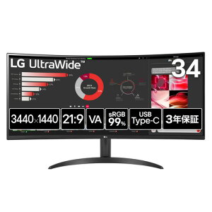 LGGNgjNX 34WR50QK-B 34^UWQHDEgChȖʃj^[ 100Hz sRGB 99% HDR m`OA ubN