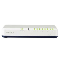 BUFFALO LSW7GT8EPWH Giga対応 スイッチングハブ 8ポート 電源外付けモデル マグネット付 ホワイト