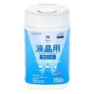 エレコム WC-DP150B 液晶クリーナー ウェットティッシュ ノンアルコール 150枚入り ボトル 帯電防止