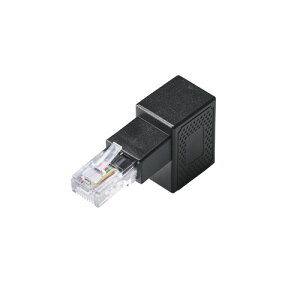 エレコム LD-RJ45U5ELDBK LANケーブル 延長コネクタ L字下向き 変換アダプタ Cat5e RJ45 中継コネクタ ギガビット対応 ブラック