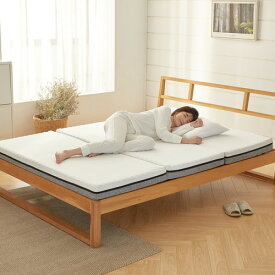 [シングル]上級睡眠健康指導士考案！体圧分散性とコスパを両立した高反発マットレス ecolatte 98×195×10cm ホワイト・グレー