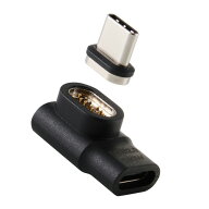 エレコム MPA-CMAADLBK 変換アダプタ Type-Cマグネット L字型 100W PD対応 着脱式コネクタ ブレーカー内…