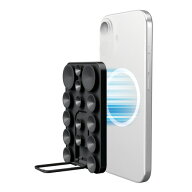 エレコム P-TKPTMAGS01BK スマホホルダー 吸盤 MagSafe対応 iPhone用 スタンド機能付 縦横対応 強力固定 …