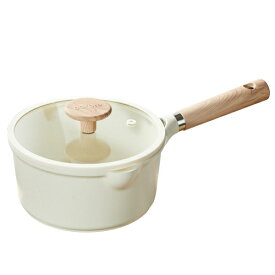 ベストコ CAROTE(カローテ) COSY-ICE 片手鍋 18cm ソ スパン IH ガス火対応 ガラス蓋付 アイボリ NM5010