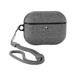 �G���R�� AVA-AP07CCGY AirPods Pro 3 �P�[�X MagSafe�Ή� �t�@�u���b�N�� TPU �ϏՌ� �X�g���b�v�t �����h�~ �O���[