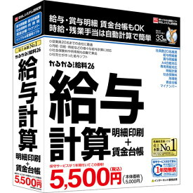 BSLシステム研究所 かるがるできる給料26 給与計算・明細印刷+賃金台帳 Windows対応