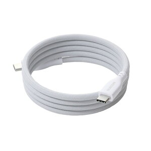�G���R�� MPA-CCTMG10WH Type-C�P�[�u�� Type-C to Type-C 1m PD60W �}���[�d �i�C�������b�V�� �}�O�l�b�g�ł܂Ƃ܂� �����^�ѕ֗� �`��L�� �z���C�g