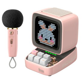 Divoom DITOO5MPINK Bluetoothスピーカー 48mmスピーカー 15W出力 タイマー、アラーム機能搭載 マイク付属 ピンク