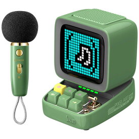 Divoom DITOO5MGREEN Bluetoothスピーカー 48mmスピーカー 15W出力 タイマー、アラーム機能搭載 マイク付属 グリーン