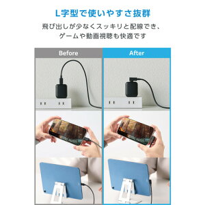 �G���R�� U2C-CLLY10NBK USB Type-C �P�[�u�� ���[L�� ���炩 60W PD 1m USB2.0 480Mbps �u���b�N