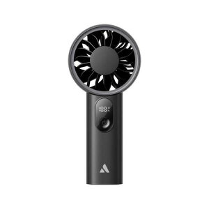 AECOOLY PE01BK Halo 03 Portable Handheld Fan 5�i�K���ʐؑ� �X�}�[�gLED�f�W�^���f�B�X�v���C���� �u���b�N