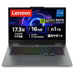 Lenovo �m�[�gPC LOQ 17IRX10 83JH00EXJP[17.3�^ | �t��HD | Core i7-14700HX | 16GB | SSD 1TB | Windows 11 Home | ���i�O���[]
