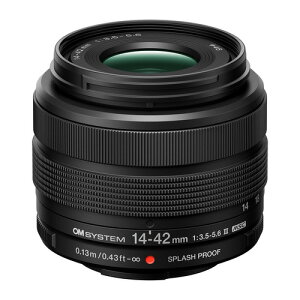 OM SYSTEM M.ZUIKO DIGITAL 14-42mm F3.5-5.6 III BLK �W���Y�[�������Y �œ_����14-42mm �u���b�N