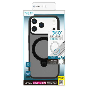 �g���j�e�B TR-IP26L3-MOL-MBKBK iPhone 18 Pro Max�^17 Pro Max [Mag-on Loop] �n�C�u���b�h�N���A�P�[�X �u���b�N�����O�X�^���h BK