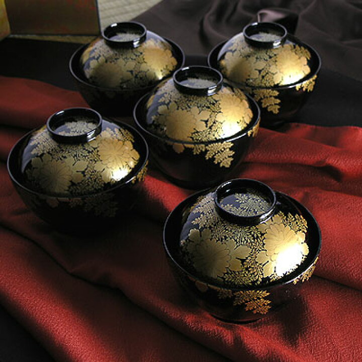 楽天市場】繊細な蒔絵が美しい輪島の匠の逸品『吸物椀 菊に忍』 : 漆器 