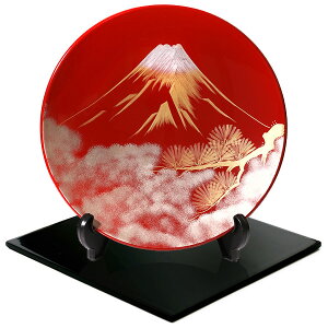 飾皿・飾り皿【宮内庁御用達 漆器 山田平安堂】≪法人ギフト・海外ギフト≫飾皿 富士に松/鳥獣戯画
