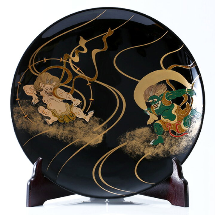楽天市場】【宮内庁御用達 漆器 山田平安堂】飾皿 風神雷神飾皿 飾り皿 