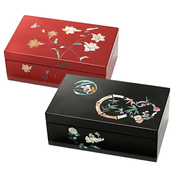 楽天市場】【宮内庁御用達 漆器 山田平安堂】漆器 長小箱 百合／花丸  